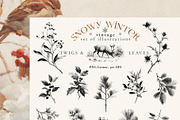 Snowy Winter - vintage illustrations, a Seasonal Illustration by Pamyatka Shop (Thumbnail 16 of 17)