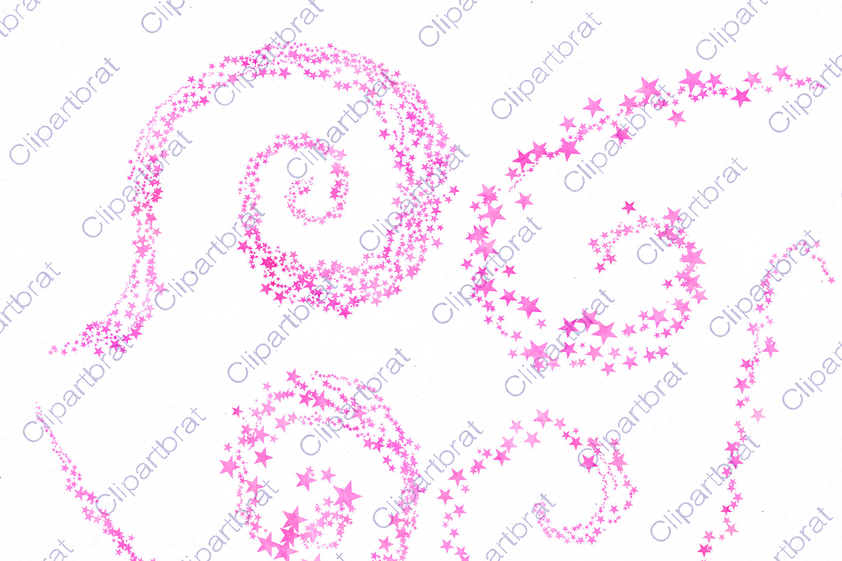 Watercolor Twinkle Stars in Pink, an Object Illustration by ClipartBrat Graphics (Photo 5 of 5)