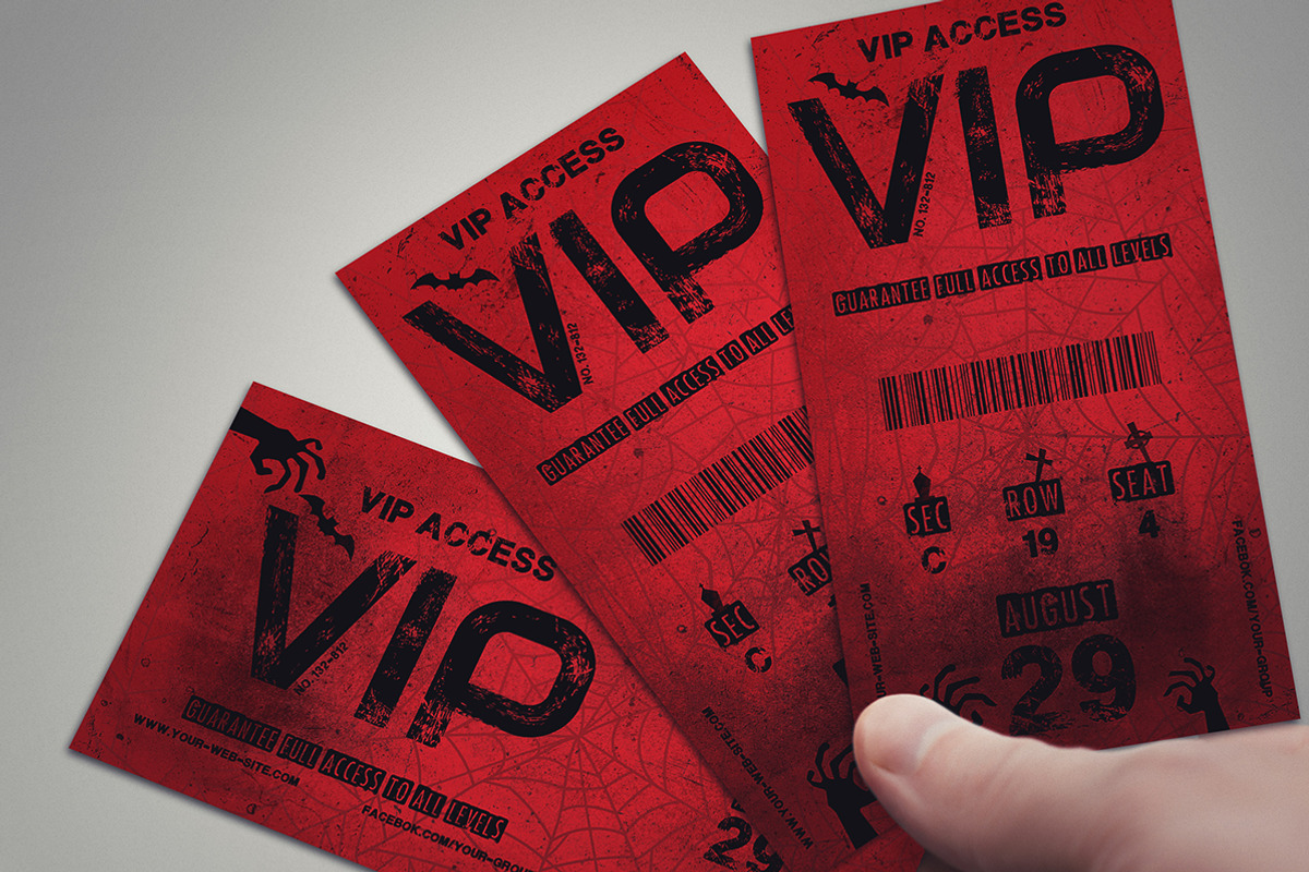 Halloween VIP PASS card, a Card Template by Tzochko (Photo 3 of 5)