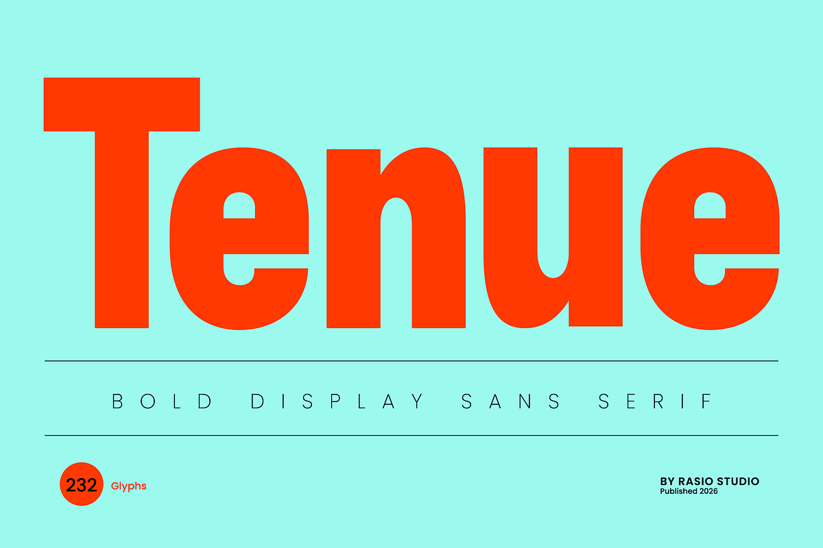 Tenue Bold Display Sans Serif Font, a Sans Serif Font by Rasio Studio (Photo 1 of 13)