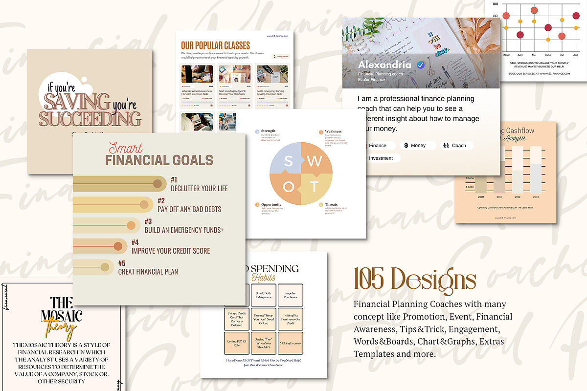 Financial Planning Instagram CANVA, a Social Media Template by Analogi Studio (Photo 3 of 24)