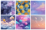 Whimsical Celestial Digital Paper, a Graphic by CitraGraphics (Thumbnail 2 of 5)