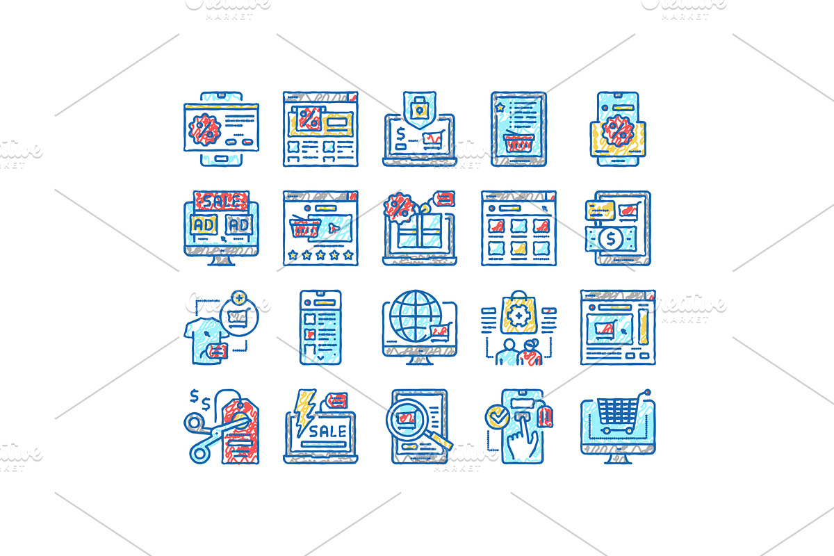 Ecommerce And Online Shopping Icons, an Object Illustration by pikepicture