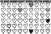 Hand Drawn Heart Doodle Vector Bundl, an Illustration by Creativeshirt (Thumbnail 1 of 48)