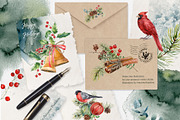 Christmas watercolor clipart, a Seasonal Illustration by RushkinaAntonina (Thumbnail 4 of 7)