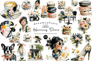 Harming Paris Clipart Collection, an Illustration by DreamCafeArt