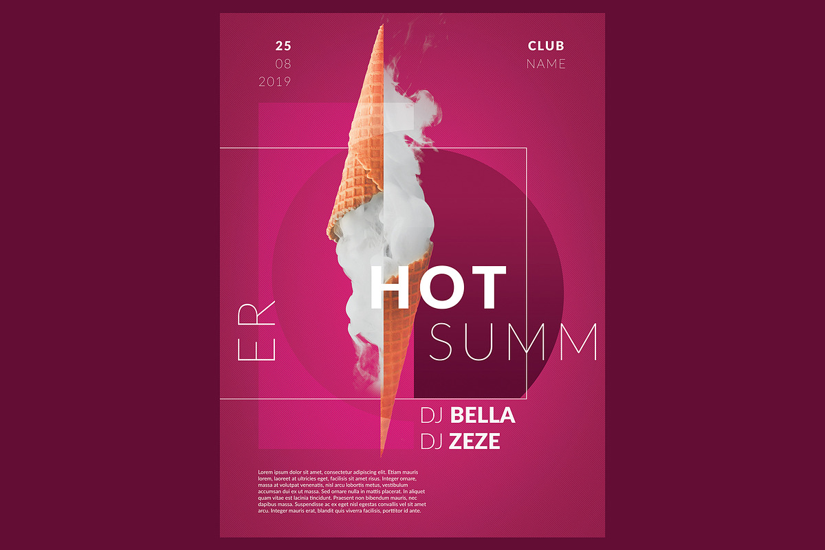 Hot Summer 2 3, a Flyer Template by Bellas