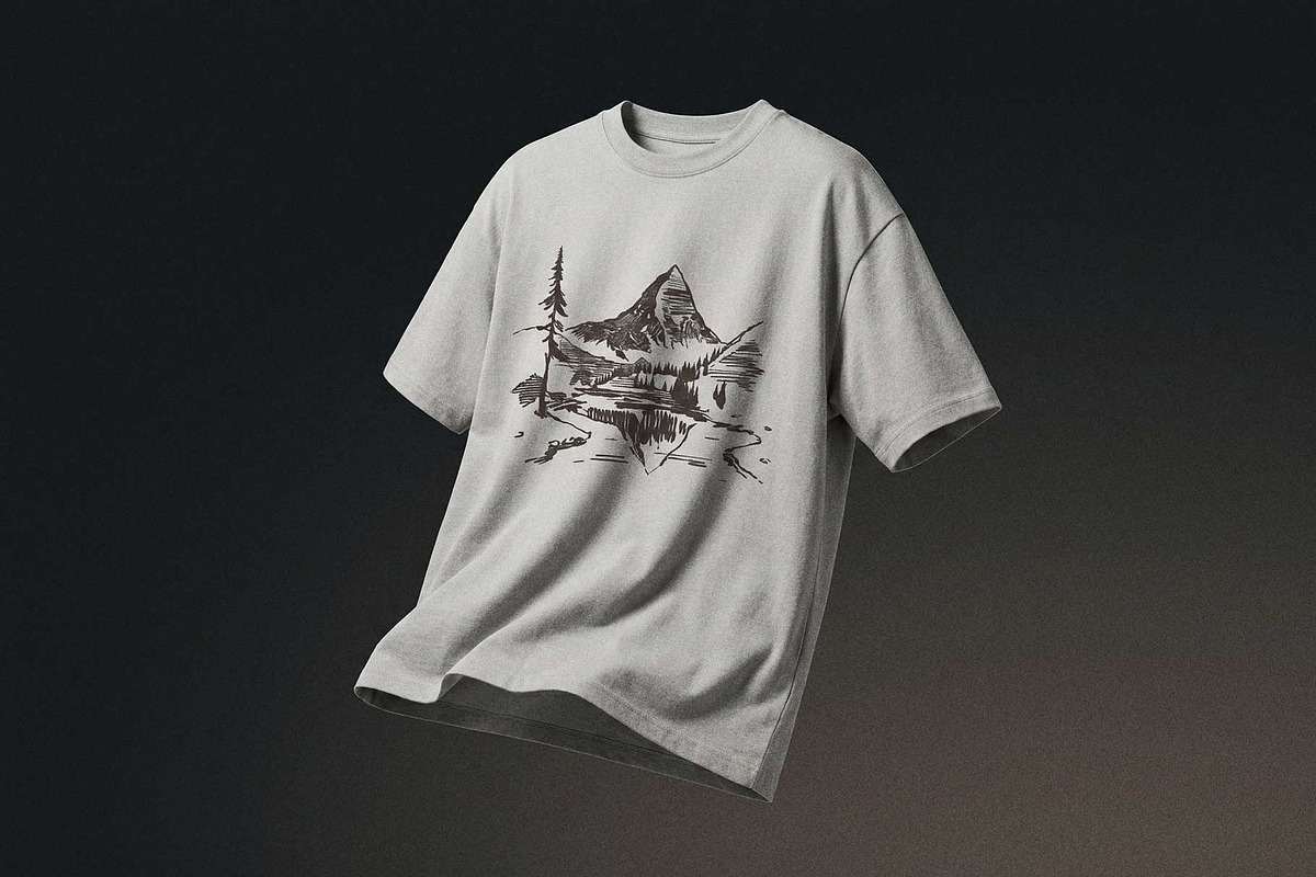 Mountain Landscape Engraving Set, a Seasonal Illustration by TheMountBirdStudio (Photo 8 of 9)