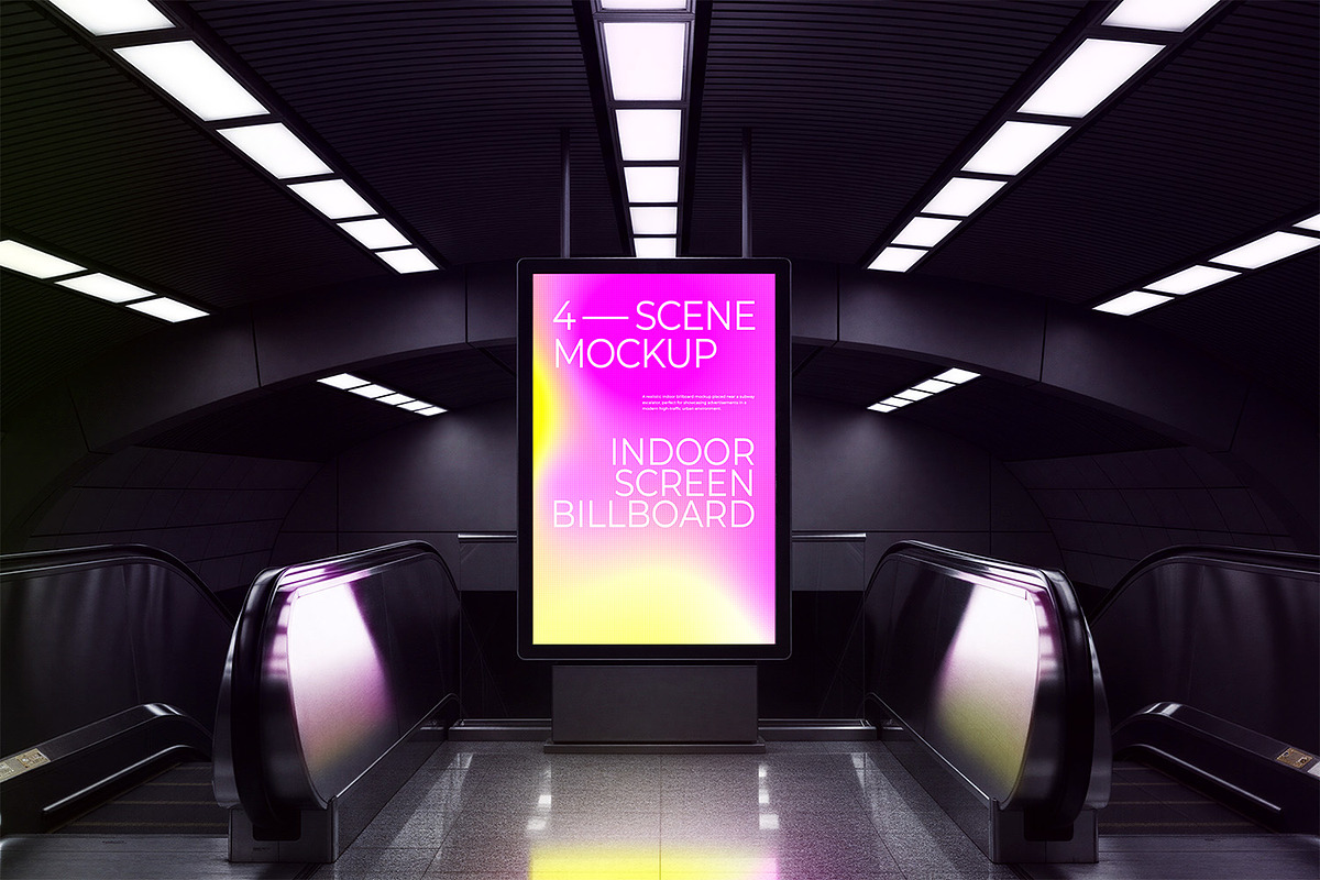 Indoor Screen Billboard Mockup, an Advertising Mockup by Nathatype (Photo 2 of 9)