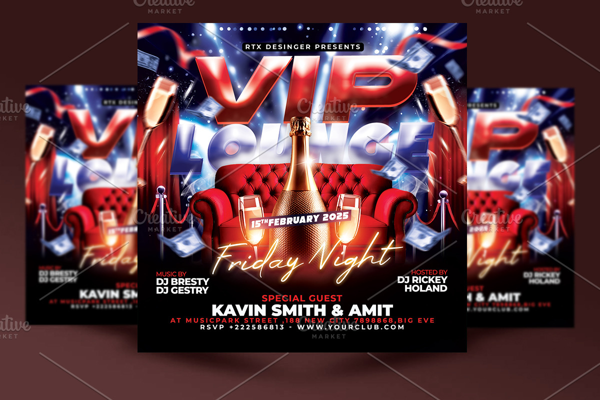 Vip Lounge Night Club Flyer Template, a Flyer Template by RTXdesinger99 (Photo 1 of 3)