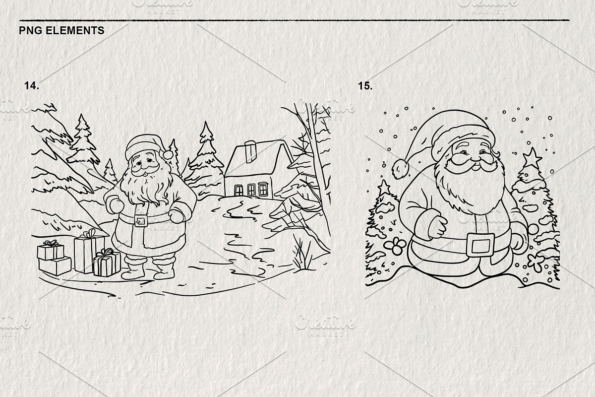 Santa Claus Christmas 15 PNG Set, a Decorative Illustration by LOKSKIH (Photo 5 of 5)