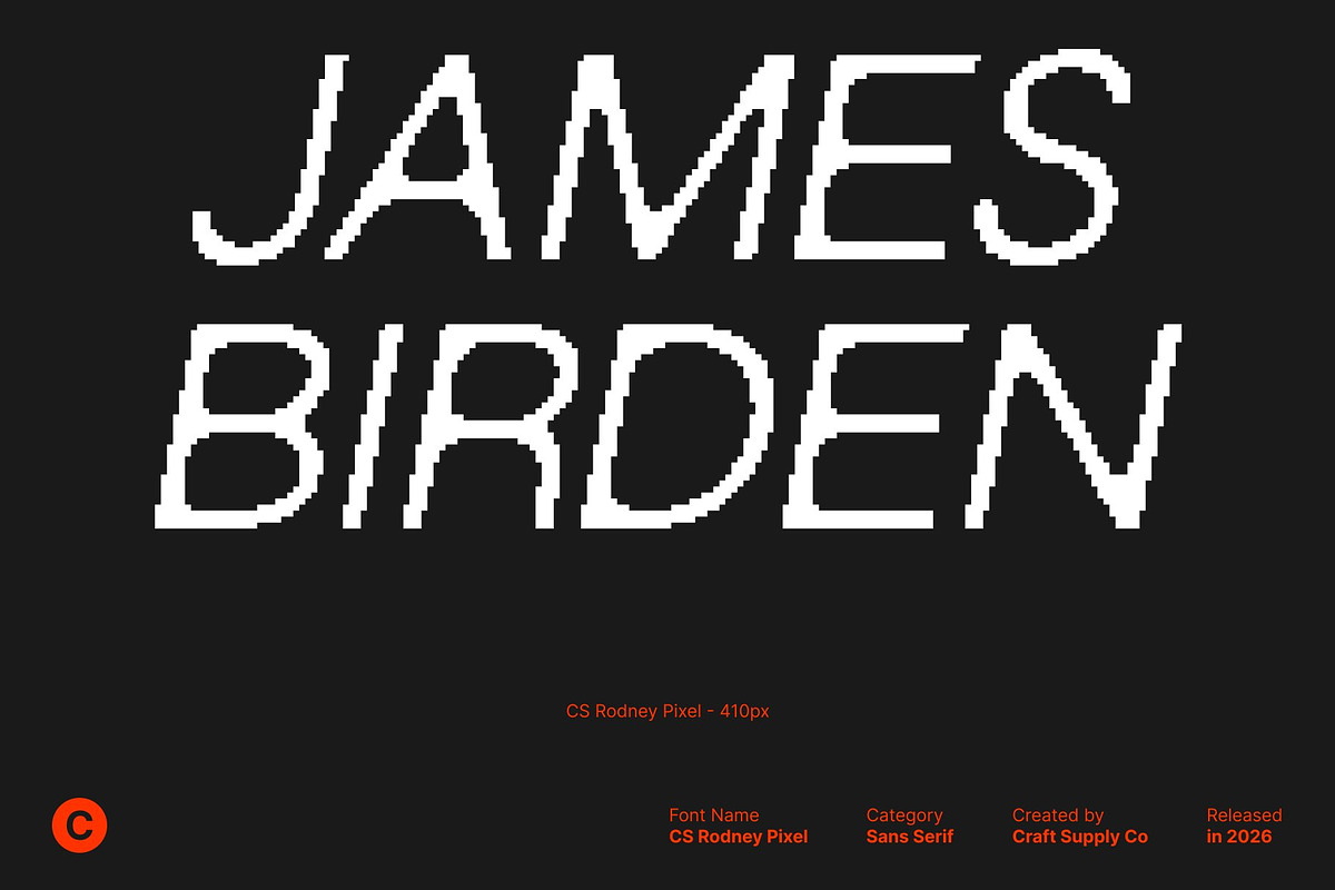 CS Rodney Pixel, a Sans Serif Font by Craft Supply Co. (Photo 2 of 8)