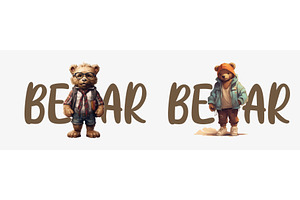 Stylish Urban Bears: Vector