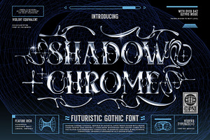 Shadow Chrome Typeface, a Serif Font by alit design
