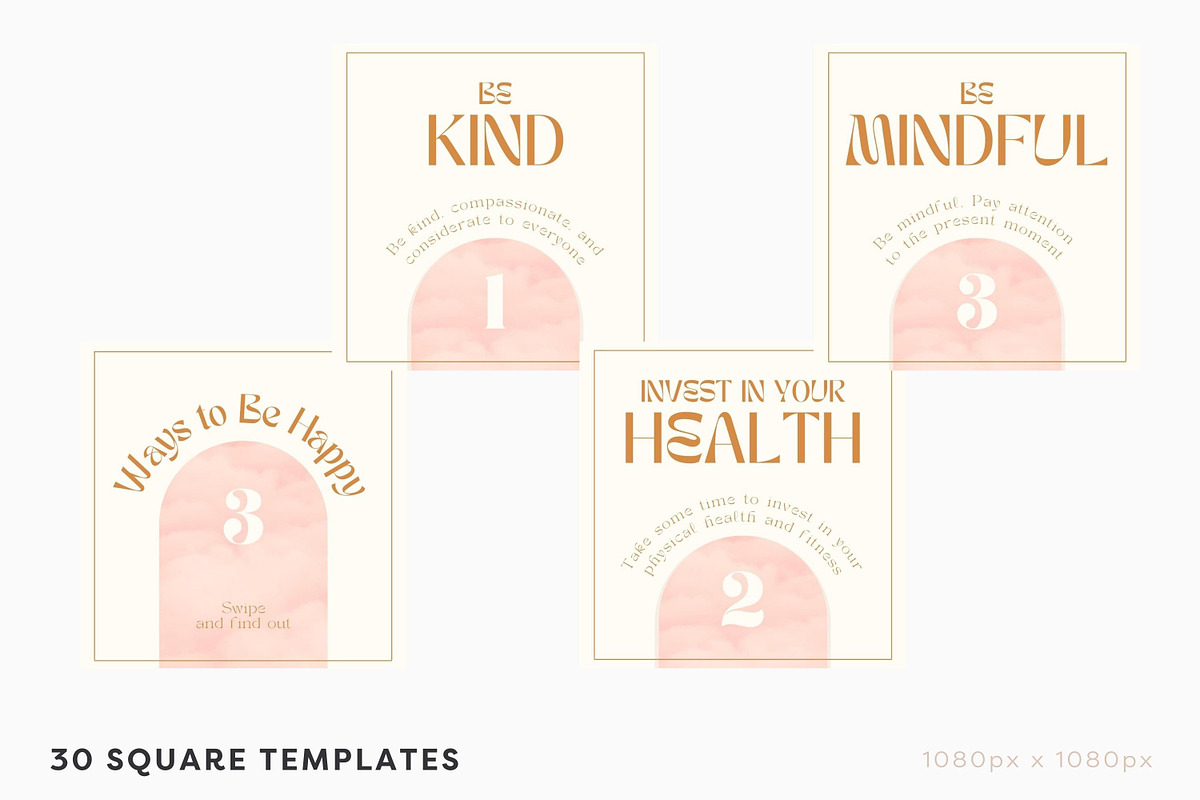 Boho Instagram Templates Canva, a Social Media Template by ILLONA GRAPHICS (Photo 7 of 9)