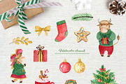 Cute cows. Watercolor Christmas set, an Object Graphic by JuliaBadeeva (Thumbnail 6 of 8)