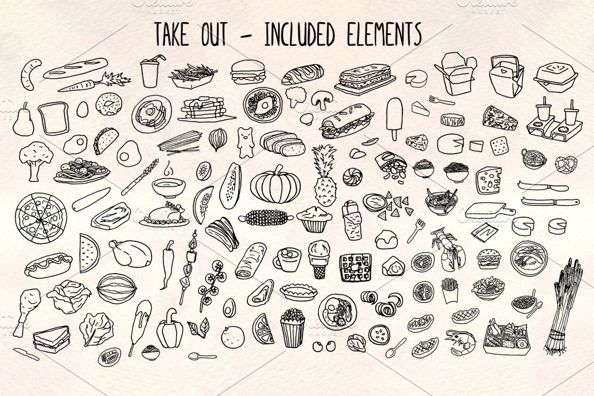 Kitchen Food Part 2 Vector Bundle, a Food Illustration by Violet LeBeaux (Photo 1 of 3)