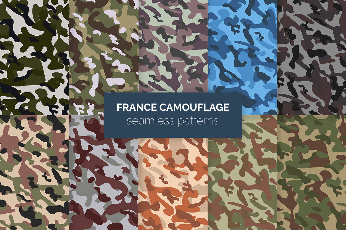 France Camouflage Seamless Patterns, a Pattern Graphic by 3Y_Design (Photo 1 of 6)