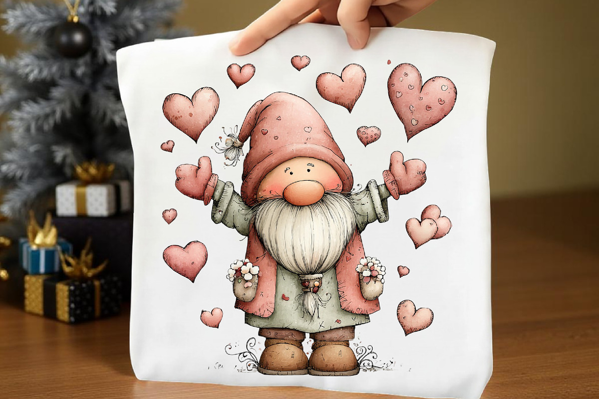 Quirky Valentine Day Gnome Clipart, a Seasonal Illustration by Rose Art (Photo 6 of 7)