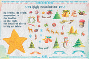 83 Watercolor Christmas Doodle, an Object Graphic by NStudio (Thumbnail 2 of 5)