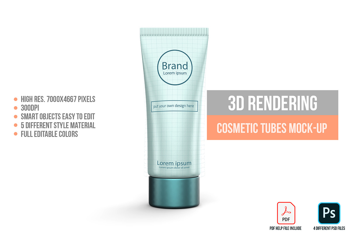 3D Rendering Cosmetic Tubes Mock-up, a Packaging Mockup by graystudio (Photo 34 of 50)