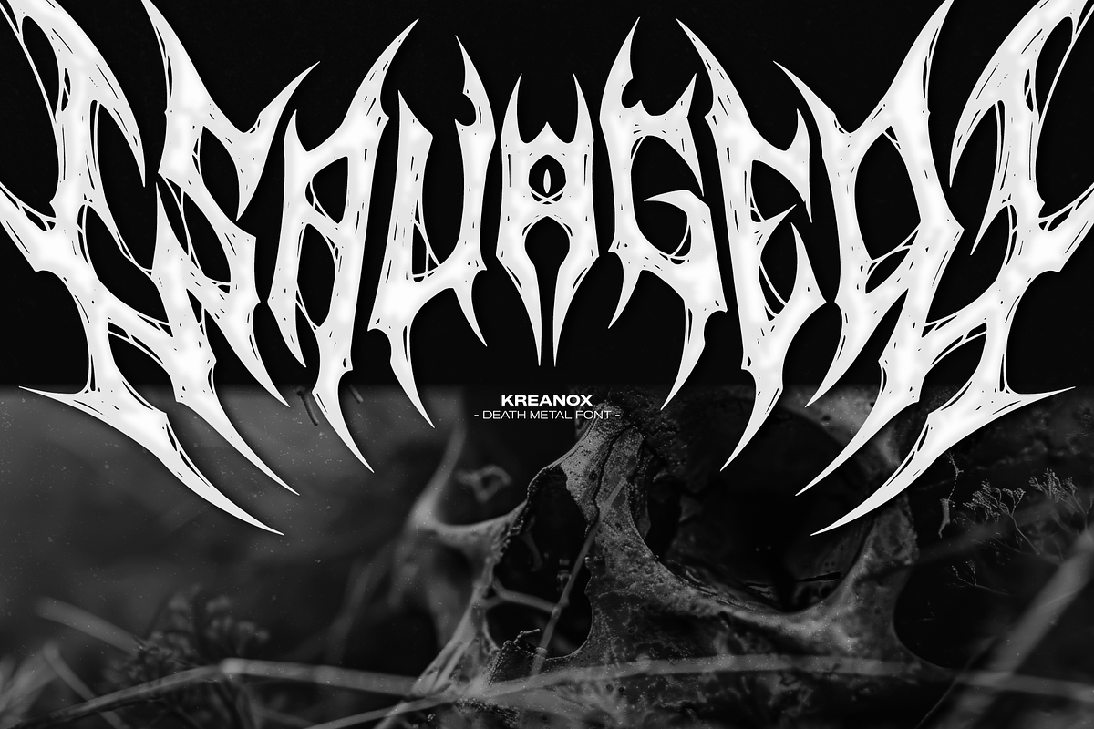 Kreanox | Black Metal Font, a Blackletter Font by Denustudios (Photo 3 of 12)