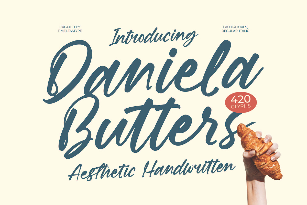 Daniela Butters Aesthetic Font, a Script Font by Letterena Studios Script