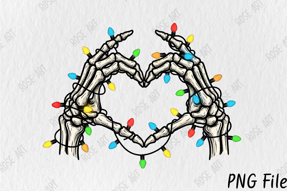 Skeleton Heart Hands Sublimation, a Seasonal Illustration by Rose Art (Photo 1 of 4)