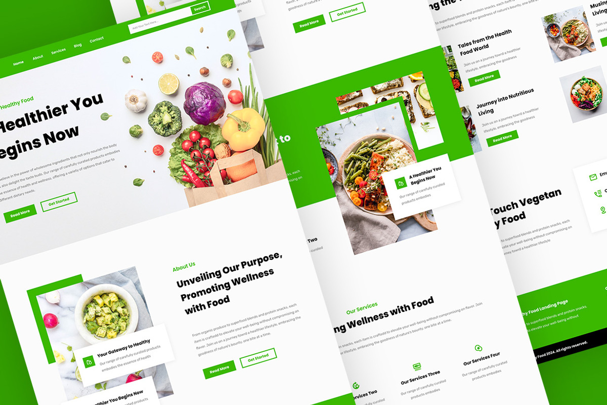 Vegetan - Healthy Food Landing Page, a Websites & App Template by ENATIVE (Photo 3 of 4)