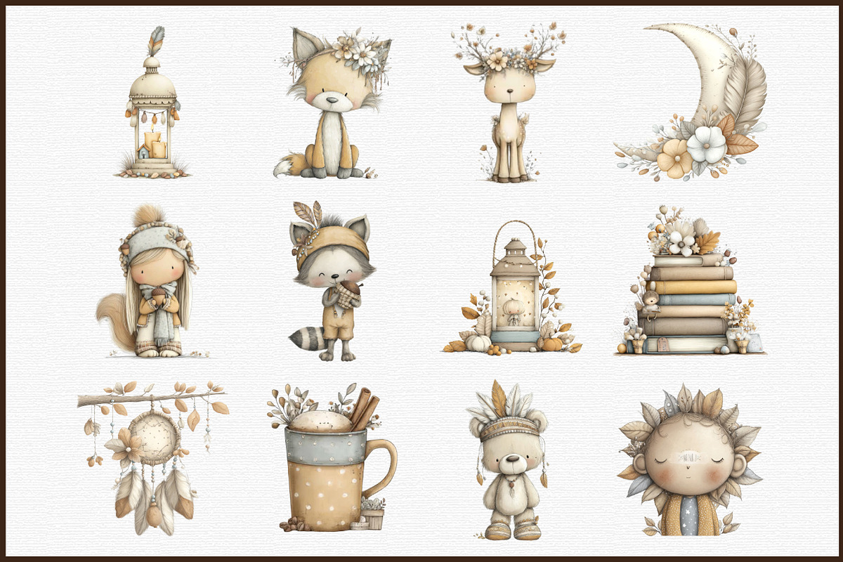 Autumn Boho Clipart, an Illustration by Sublimation Artist (Photo 3 of 6)