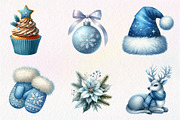 Blue Christmas Clipart Sublimation, an Illustration by CreationArt (Thumbnail 5 of 5)