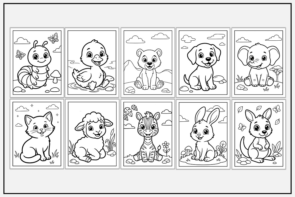 Baby Animals Coloring Book for Kids, an Animal Illustration by Lamia Emad (Photo 2 of 5)