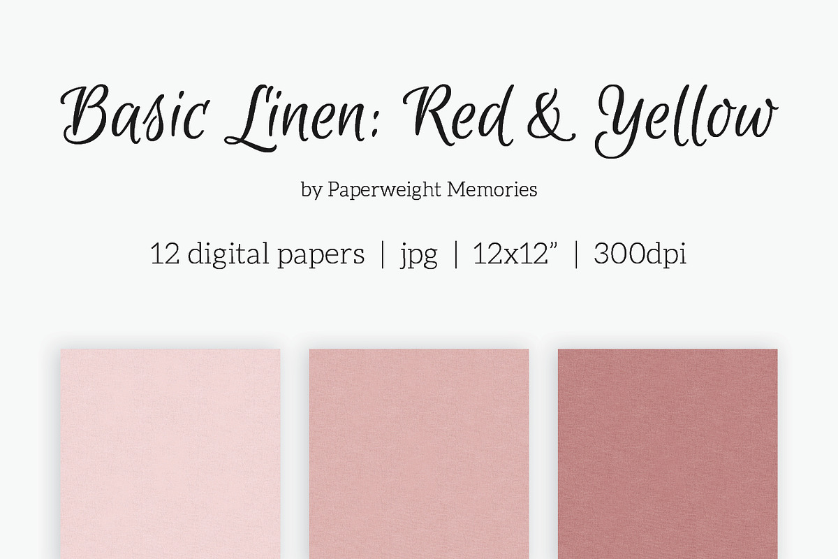 Paper - Basic Linen - Red & Gold preview 5