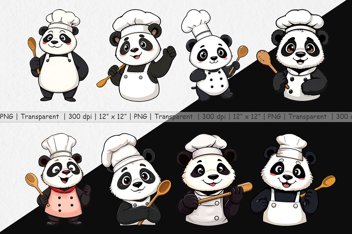 Chef Panda Clipart, a Graphic by Artnoy (Photo 2 of 5)