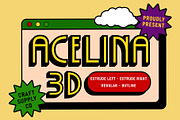 Acelina 3D, a Sans Serif Font by Craft Supply Co. (Thumbnail 1 of 8)