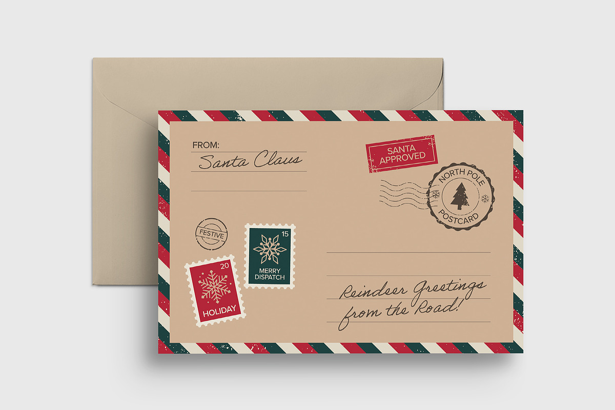 Christmas Vintage Travel Postcard preview 4