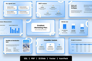 Gradient Marketing Plan Google Slide, a Presentation Template by BumbleGraph Studio