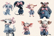 DENIM COQUETTE FARM CLIPART PACK, an Animal Illustration by Daring Digies (Thumbnail 5 of 11)