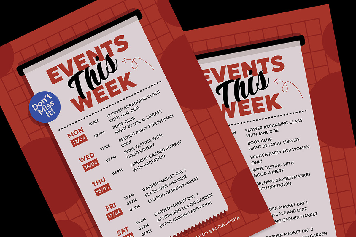 Weekly Event Schedule Template preview 3