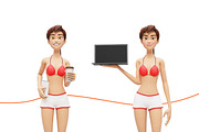 35 Promo Mock-Ups w/ Swimsuit Jenny, an iPad Mockup by Oleg Ribar (Thumbnail 5 of 30)