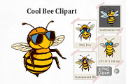 Cool Bee Clipart, a Graphic by Artnoy (Thumbnail 1 of 5)
