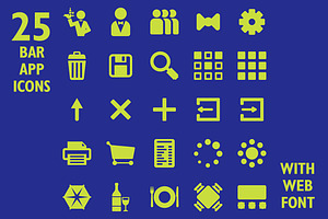 Restaurant App Icon Set & Web Font