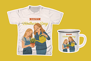 Happy Mother's Day Watering Flower, a Person Illustration by Mangustudio (Thumbnail 2 of 3)