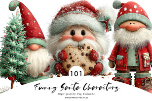 Funny Santa Characters, a Seasonal Illustration by CreationArt