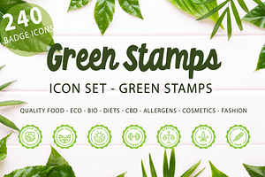 Eco, bio and quality green stamps
