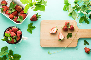 Freshly picked strawberries