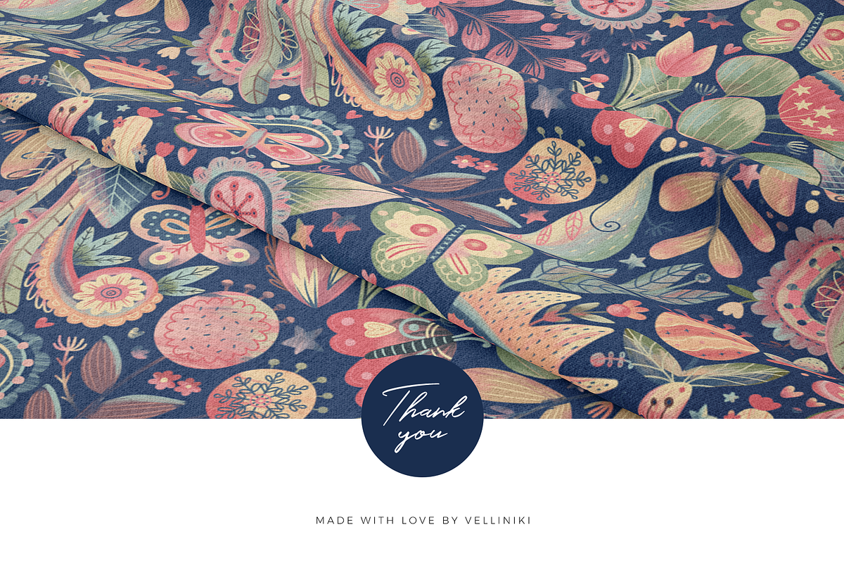 Delicate Butterflies, Floral Pattern, a Pattern Graphic by Velliniki (Photo 11 of 11)