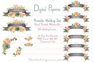 Printable DYI Wedding Set Banners