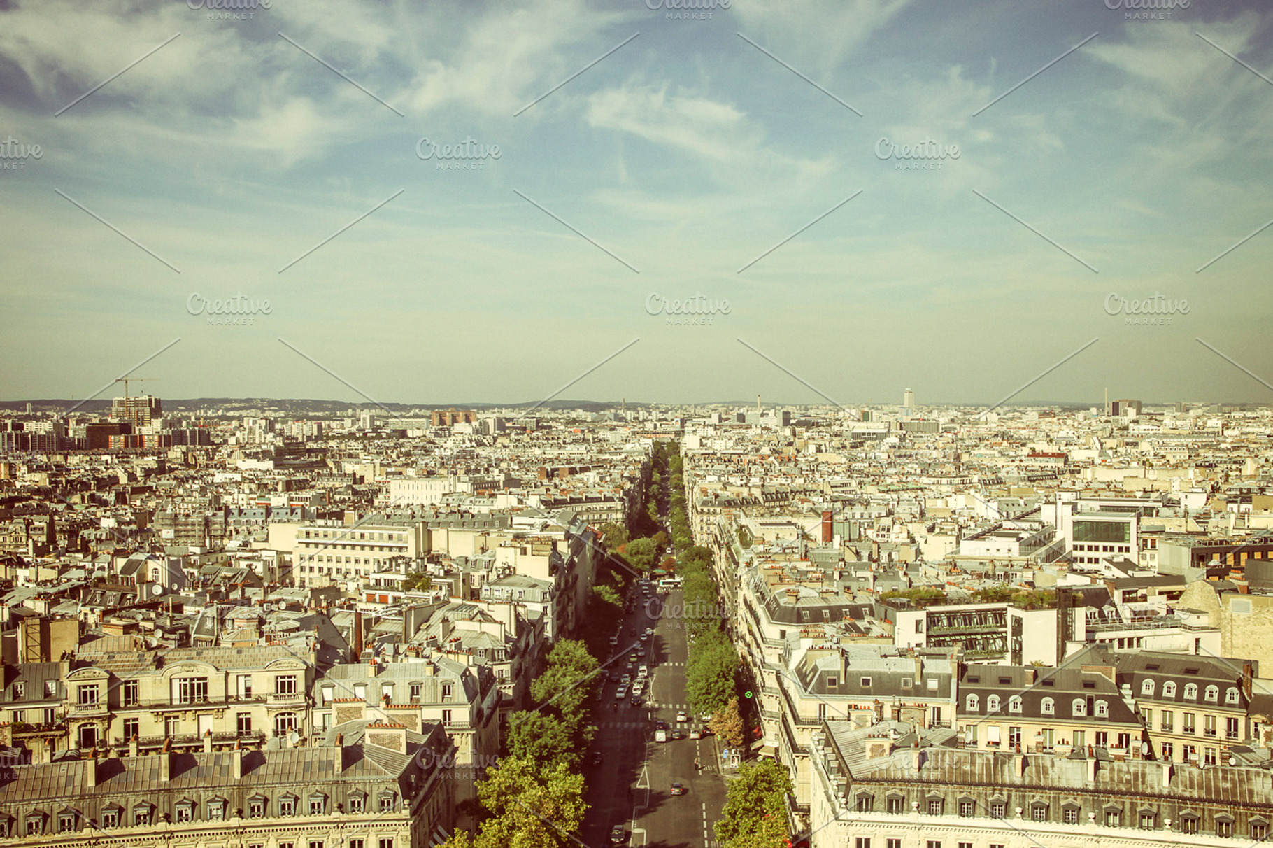 View on paris stock photo containing arc and avenue