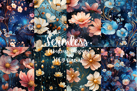 Fabulous flowers Seamless Paper, a Pattern Graphic by Agnesagraphic (ID 95)